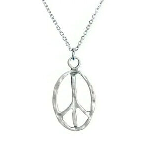 Peace sign necklace hippie accessories hippie jewelry for women stainless steel